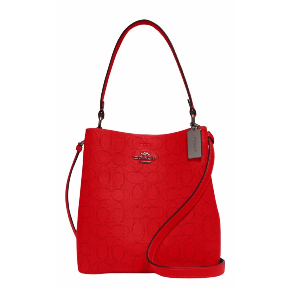 Coach Town Signature Perforated Bucket Bag